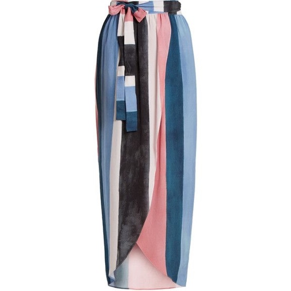 \Mara Hoffman Swim Color Block Maxi Wrap Skirt - Picture 1 of 7